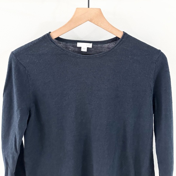J. Jill 3/4 Sleeve Linen Blend Sweater Navy Size Small - Picture 3 of 6